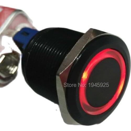 22mm black aluminum Non-Latching momentary 1NO1NC anti vandal metal switch