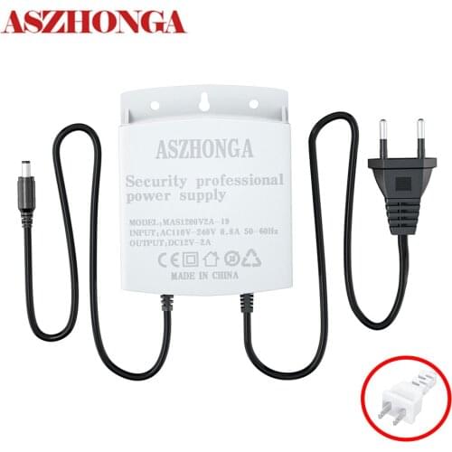 ASZHONGA AC 110-240V To DC 12V 2A CCTV EU US Power Supply Adapter Use For CamHi 5X Optical ZOOM IP Camera