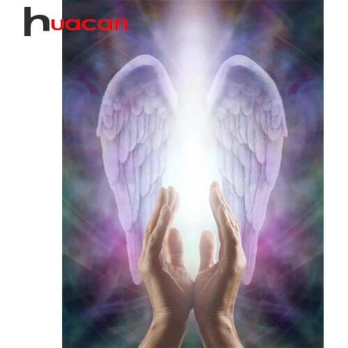 Huacan 5d DIY Diamond Painting Angel Hands Mosaic Cross-stitch Embroidery Sets Full Square/Round Portrait Wall Paintings