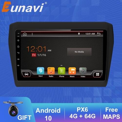 Eunavi 9'' 2 Din Android Car Radio Stereo auto for SUZUKI SWIFT 2017 Double 2DIN Multimedia GPS 8 CORES 4G 64GB TDA7851 Audio bt