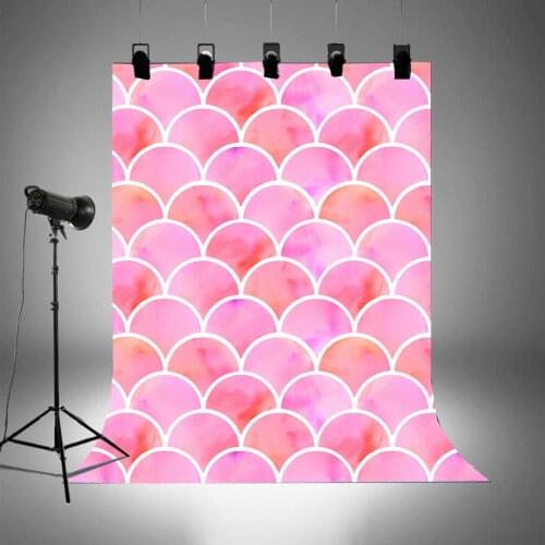 BEIPOTO Mermaid party backdrops Pink scale photo background baby shower party decoration supply booth shoot studio props B-280