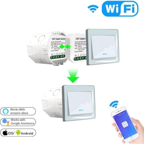 Wifi wireless control tuya smart switch 2 way control light switch module support alexa google DIY automation control smart home
