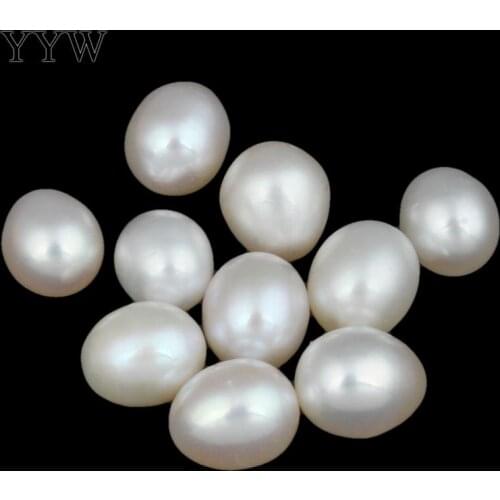 1pcs Cultured No Hole Freshwater Pearl Beads Rice Natural White Grade Aaa 9-10mm Jewelry Making DIY Necklace Bracelet Pearls