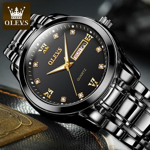 Top Brand OLEVS Men Watches Full Steel Waterproof Man Watch Quartz Date Casual Male Clock Luminous Analog Reloj de hombre 2021