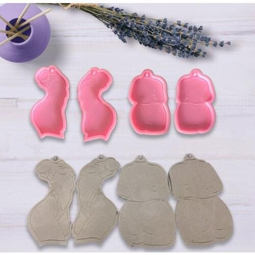 Diy Sketch Sexy Woman Keychain Silicone Epoxy Mold DIY Keychain Pendant Jewelry Crafting Mould for Valentine Love Gift