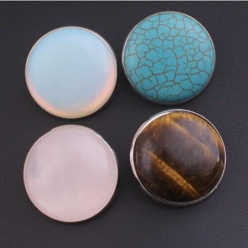 Stone 25mm metal snap button fit 18mm snap jewelry DIY FM7763
