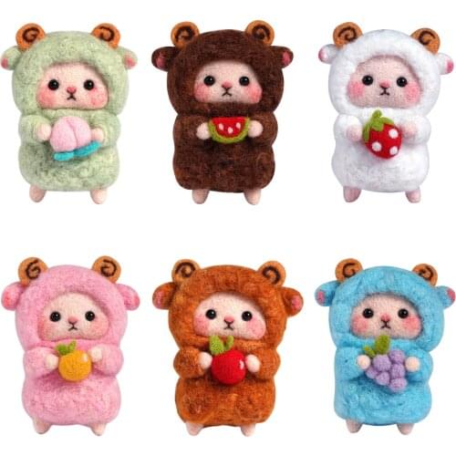 KAOBUY 1Pcs Wool Felt Poked Felt Craft DIY Non Finished Poked Set Handcraft Kit for Needle Material Bag Pack Felt Toy Doll
