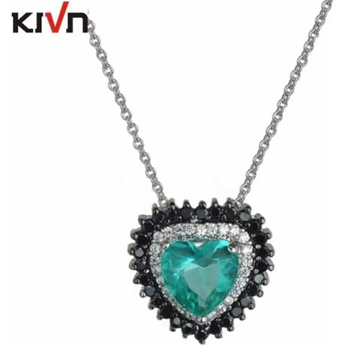 KIVN Fashion Jewelry Stunning Heart CZ Cubic Zirconia Womens Girls Wedding Bridal Necklaces Birthday Gifts 10pcs Lots Wholesale