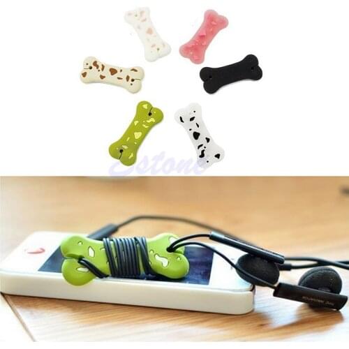 Dog Bone Cute Cartoon Cord Cable Headphone Earphone Wrap Manage Winder Organizer dropshipping