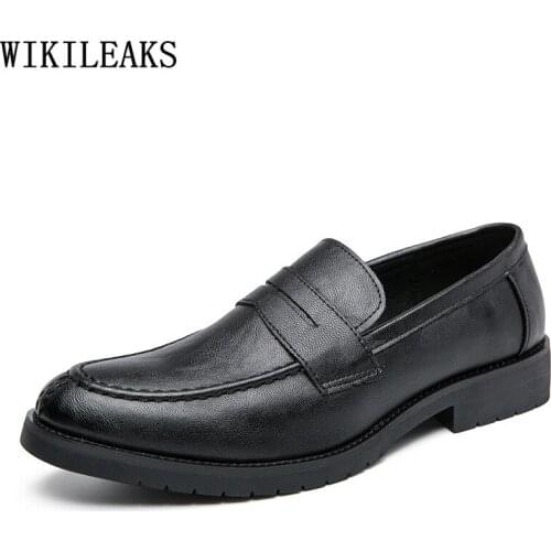 Black Loafers Slip on Shoes Men Luxury Designer Men Dress Shoes Leather Office Shoes for Men 2021 Chaussure Homme Zapatos Hombre