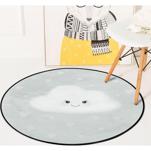 Nordic White Cloud Printed Soft Carpets Anti-Slip Rugs Lovely Cartoon Computer Chair Mat Floor Mat For Home Kids Room