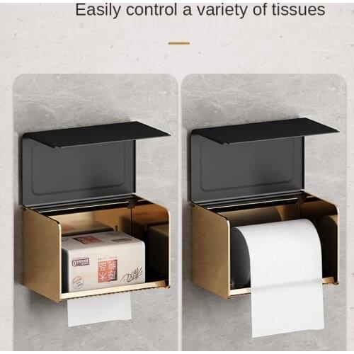 Toilet Tissue Box Roll Paper Rack Waterproof Wall Mounted Bathroom Accessories Rolling Tissue Dispenser Stand Paper Towel Holder