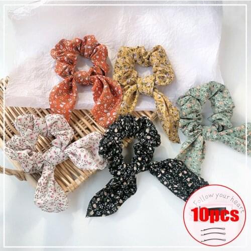 New Trendy Fashion Small Floral Streamers Hair Rope Women Fashion Trend All-match Hair Accessories