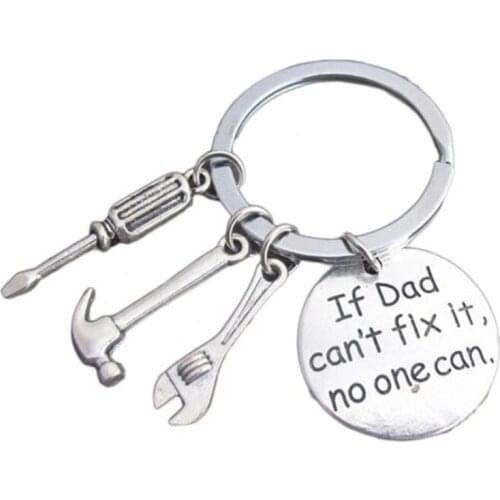 New Women Men Key Chain If Dad Can't Fix it No One Can DIY Tool Pendant Keyring Repair Kit Model keychain Jewelry Key Ring Gifts