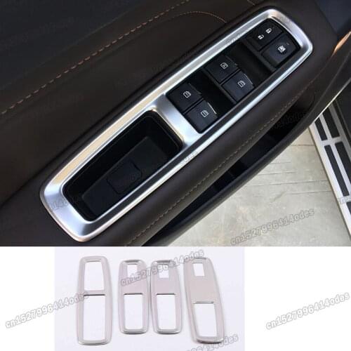 Lsrtw2017 Stainless Steel Car Window Lifter Control PanelTrims for Trumpchi Gs3 2017 2018 2019 2020 Gac Interior Accessories