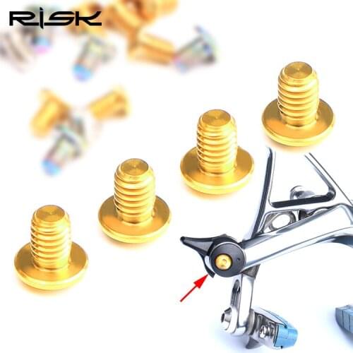 RISK 2 pcs Road Bike Caliper Brake Fixed Screw Titanium Alloy bike C Brake Clamp Release Screw Fine Adjustment Bolts