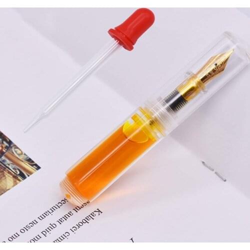 Moonman Wancai Transparent White Portable Mini Palm Short Fountain Pen, Travel Ink Pen Iridium EF/F Nib Fashion Writing Gift Set