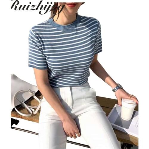 Ruizhijzg Women's Knitted T-shirts
