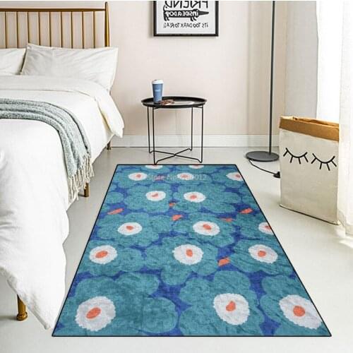 Nordic Big Flower Mats Door Mats Door Mats Living Room Kitchen Bedroom Gold Diamond Velvet Carpet Customization