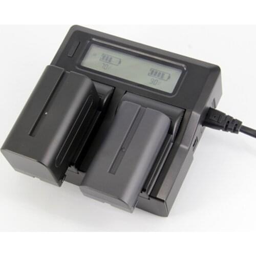 Ultra Fast Battery LCD Quick Dual Charger for Sony Li-ion NP F970 F960 F550 F570 QM91D camera Charger