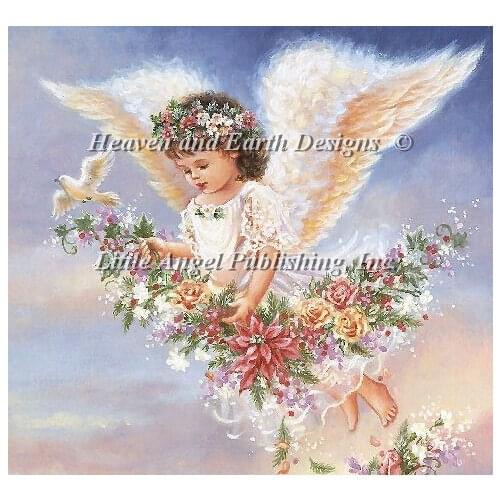 Precise Printed Flying Angel flowrs Design DIY Home Decor Cross-Stitching Handmade Needlework Cross Stitch Set Embroidery Kit