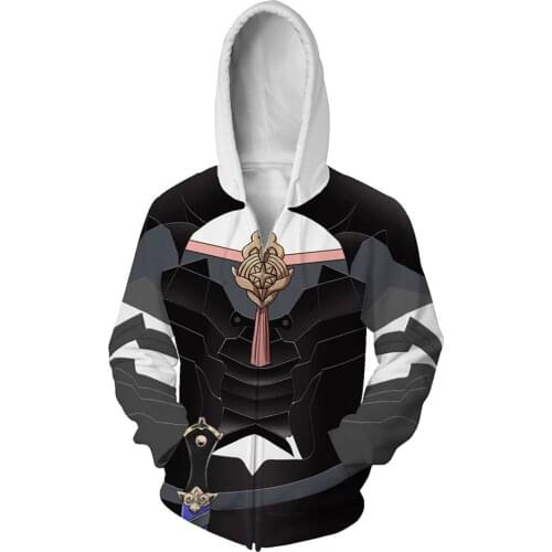 Game Fire Emblem Three Houses Byleth Hoodie 3D Print Hooded Pullover Jacket Unisex Casual Sweatshirt Zipper Up Hoodie