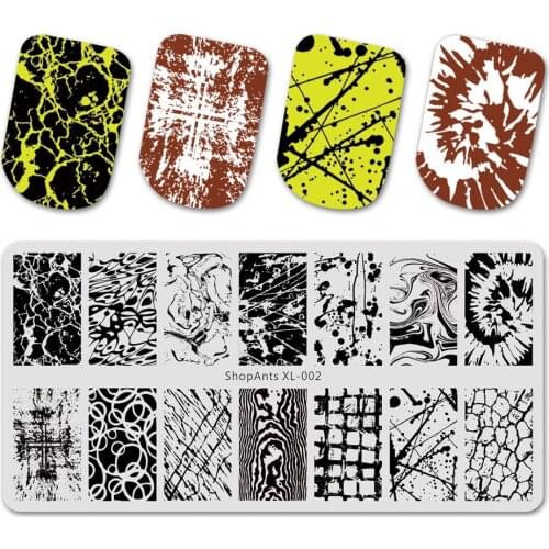 6*12cm Stainless Steel Nail Stamping Plates Stencil Striped Geometric Crack Patterns Nail Art Stamping Plate Printing Templates