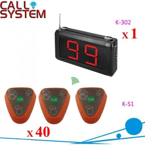 Ycall 1 display panel with 40 bells Electronic waiter calling buzzer system