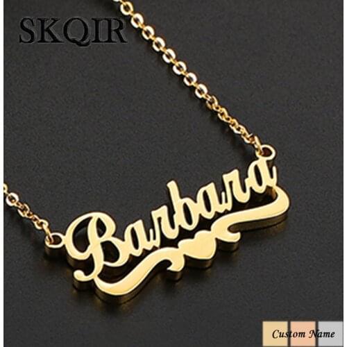 Custom Name Charm Necklace,Personalized Couple Heart Pendant,Stainless Steel Chain, Wedding Necklace Gift,Any Custom Jewelry