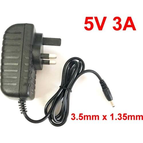 1PCS High quality 5V 3A AC 100V-240V Converter IC power Adapter DC 3000mA 15W Power Supply UK Plug DC 3.5mm x1.35mm New