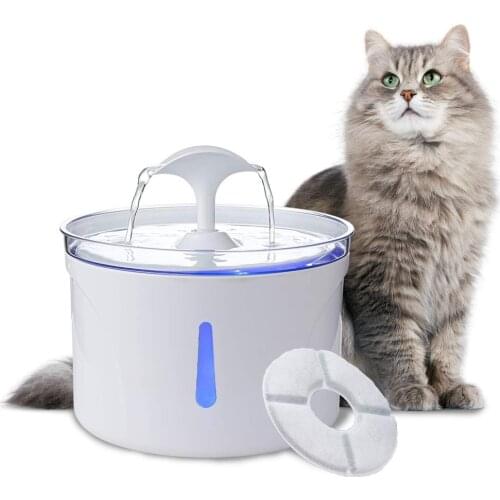 2.5L Automatic Cat Water Fountain LED Electric Mute Water Feeder USB Dog Pet Drinker Bowl Pet Drinking Dispenser For Cat Dog