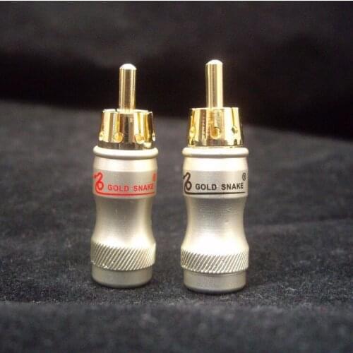 2pcs gold plated terminals RCA Plug Jack AV Adapter connector