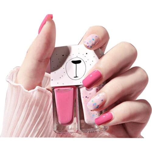 2 In1 No Baking Nail Polish Lasting Quick Drying Non-Toxic Non-Tearable Nails Varnishes Lacquer for Manicure Nail polish