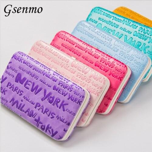 2016 New Magic Women Leather Wallet Letter Print Womans Wallet With Phone Cases Wristlet Clutch Designer Clutch Bags