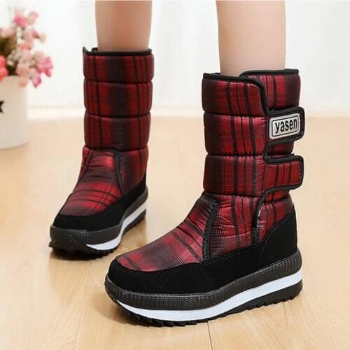 2020 Women Snow Boots Winter Shoes Warm Winter Boots Mid-height Non-slip Waterproof Fashion Women Boots