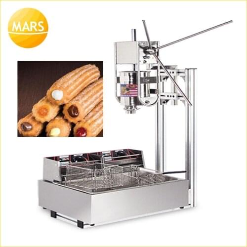 3L churros maker machine equipment for sale churros press machine with 12L churro fryer and 5 nozzles