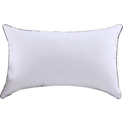40x60cm White Bed Pillow with Polyester Zippered Cover for Sleeping Hypoallergenic Side Back Sleeper Hotel Dormitory