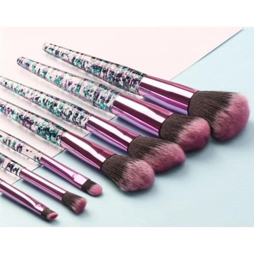7pcs Colorful Makeup Brushes Set Foundation Powder Concealer Eyeshadow Beauty Cosmetic Brush Crystal handle pincel maquiagem