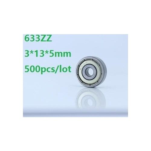 500pcs/lot 633ZZ 633-ZZ 633 ZZ Z 3*13*5mm Deep Groove Ball bearing Miniature Mini Ball Bearings 3x13x5mm 633Z