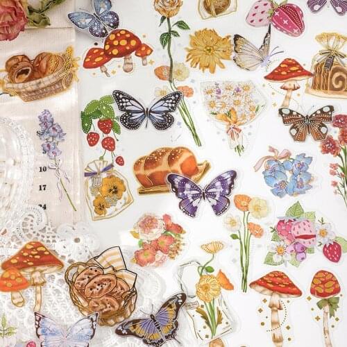 8packs/LOT garden picnic series stationery sticker creative decoration DIY adhesive PET sticker