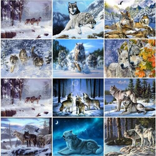 EverShine Diamond Painting Animal 5D Diamond Mosaic Wolf DIY Rhinestones Art Beaded Embroidery Cross Stitch Kits Wall Decor