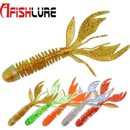AR37 Spot Stock Wholesale Leaf Tail Soft Shrimp Worm Baits Grub Lure Baits Fishing Soft Lure Fishing Worm Baits