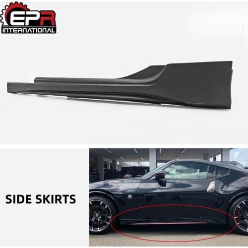 Car Accessories For Nissan 2009 On 370Z Z34 NIS Style FRP Fiber Glass Side Skirt Fiberglass NIS Door Step Cover Extension Kit