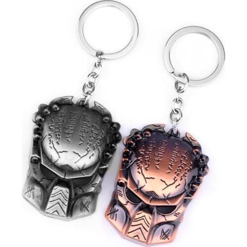 AVP Aliens Predator Keychain Predator Mask Key Rings Hip Hop Jewelry for Men Car Key Holder Chaveiro