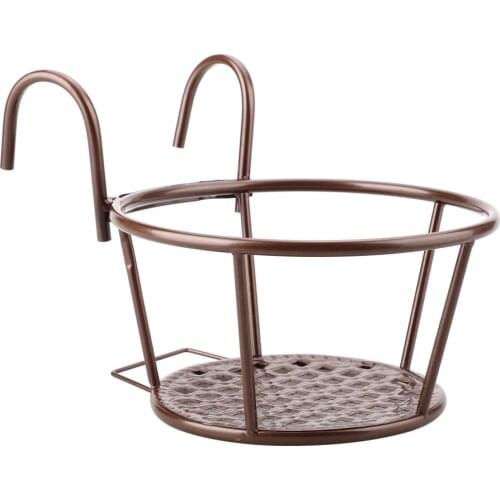 Plant Holder Hanging Railing Pot Stand Detachable For Indoor And Outdoor Use Round Flower Bed