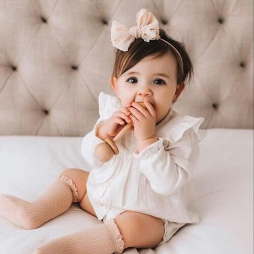 Baby Headband Bow Headbands For Girls Kids Mesh Hairband Newborn Thin Nylon Head Band Traceless Infant Hair Accessories Elastic