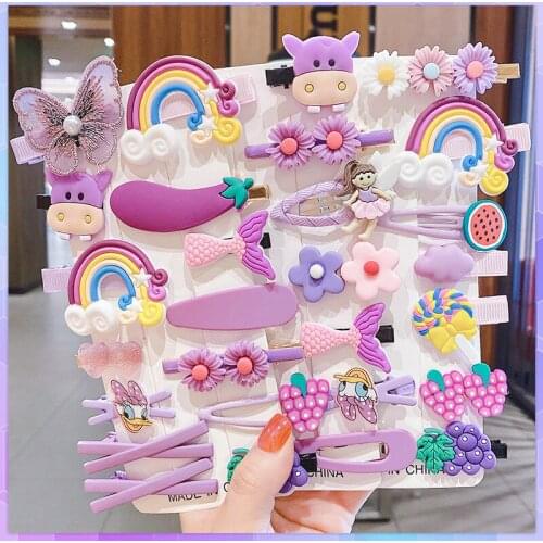 Childrens Cute Cartoon Ice Cream Unicorn Hair Clips Kids Lovely Hairpins Headband Jewelry Hair Clips For Girls Hair Accessories