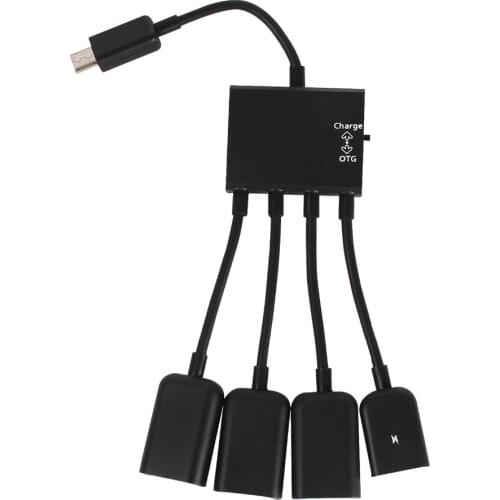 Elistooop 4 Port Micro USB OTG Power Charging Hub Cable Spliter Connector Adapter