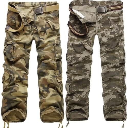 Khaki Man Pants 2014 Camouflage Pants Men Multi Pocket Plus Size 28-38 40