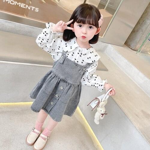 Toddler Girl Clothes Dot Pattern Costume For Girls Tshirt + Jumpsuit Tracksuit Girl Casual Style Childrens Tracksuits